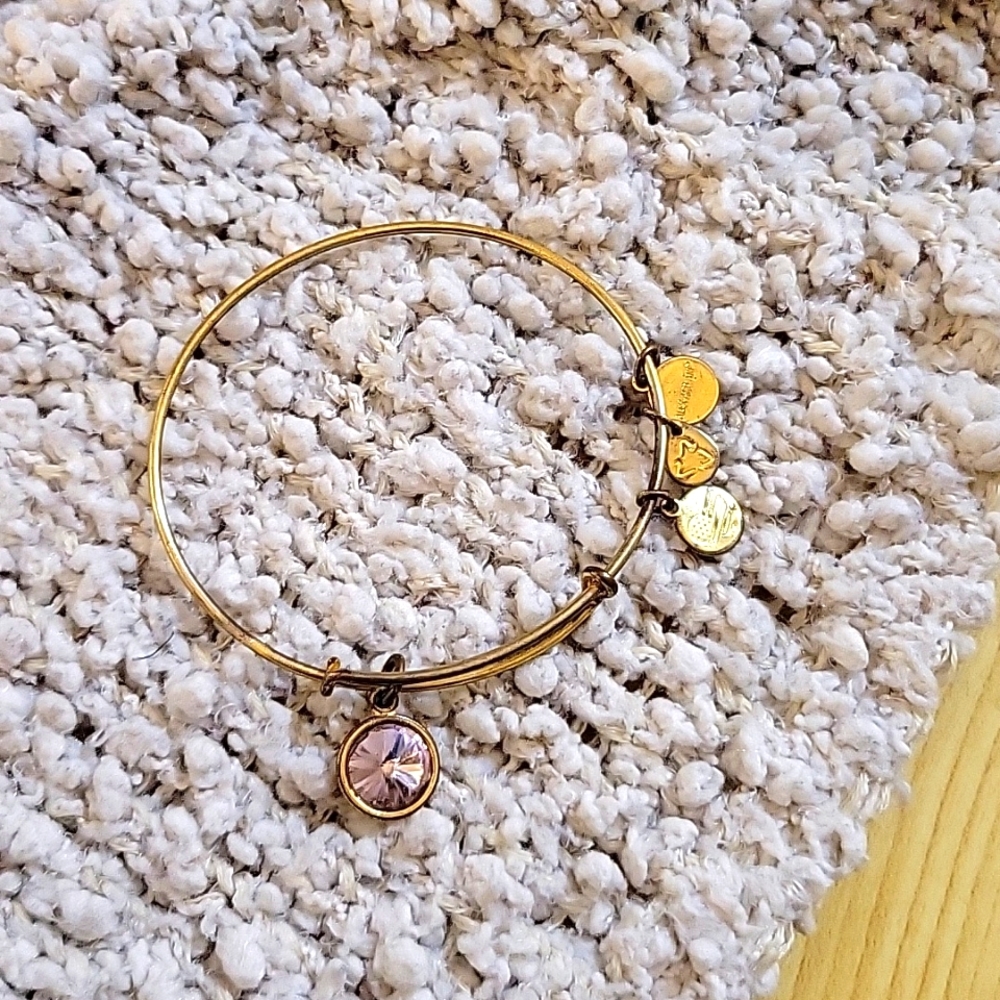 Alex and Ani June birthstone bangle in gold tone